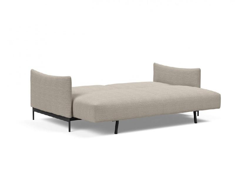 Canapé design convertible Malloy - Innovation Living - pieds métal - lit 150x200cm - tissu Kenya Gravel_5