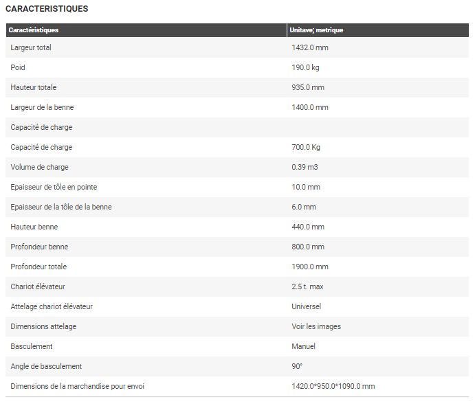 Prm-140-hm - godet pour chariot élévateur - deleks - hauteur totale : 935.0 mm_5
