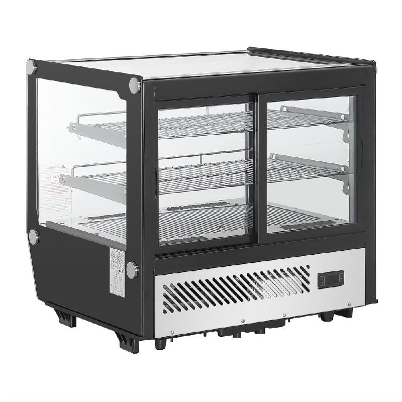 Vitrine de comptoir positive Série G carrée noire 120L - Polar - PG003_5