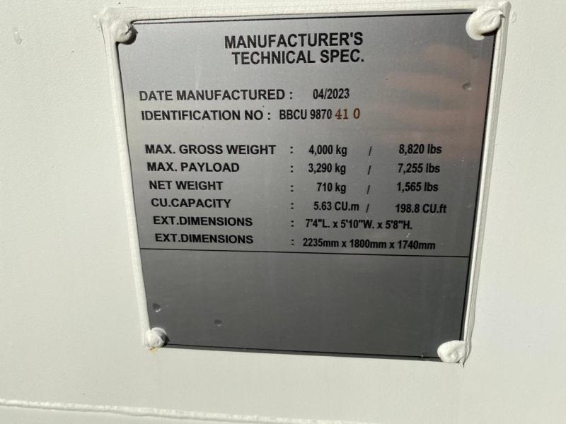 Containers 7 Pied - Fabrication acier corten - Dimensions compactes 2,235m x 1,800m x 1,740m - Charge utile 3290 kg_5