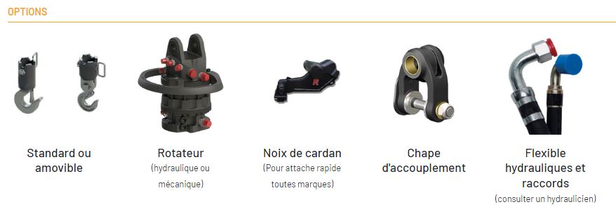 Crochet fixe pour levage sécurisé et durable sur machines de chantier