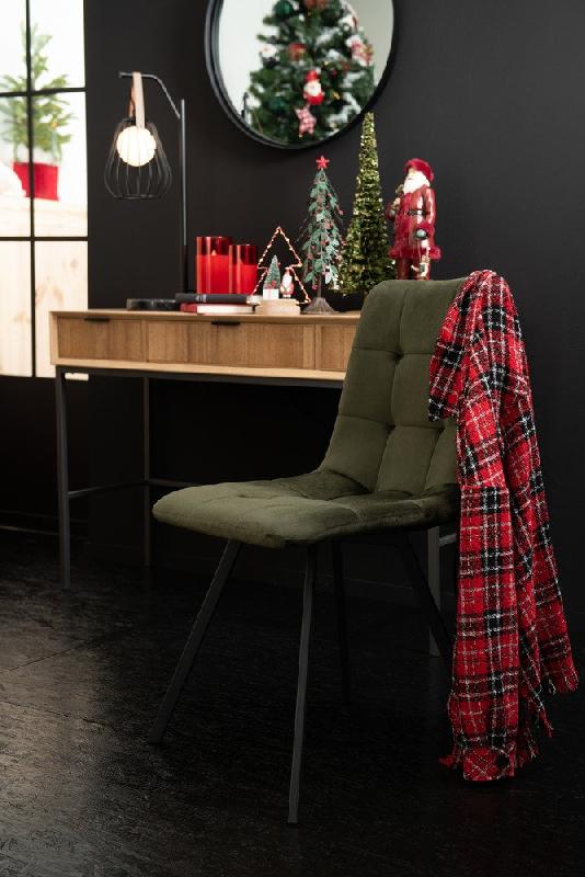 Chaise Milena - Vert foncé en velours avec pieds en métal laqué noir - Design moderne et confortable_5