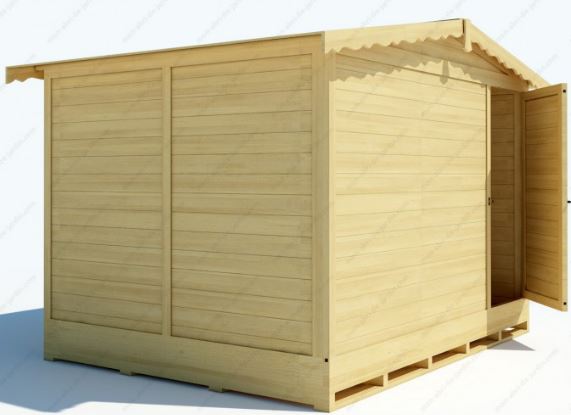 Chalet de Noël pliable en bois massif Gardy Shelter - 332x237cm - 7,87m² - Réf 3786 - Epicéa massif, montage en 5 minutes_5