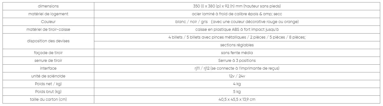 G350 - Tiroir-caisse électronique Gilong - Petite taille - 350x380x92 mm - Pour caisse enregistreuse_5