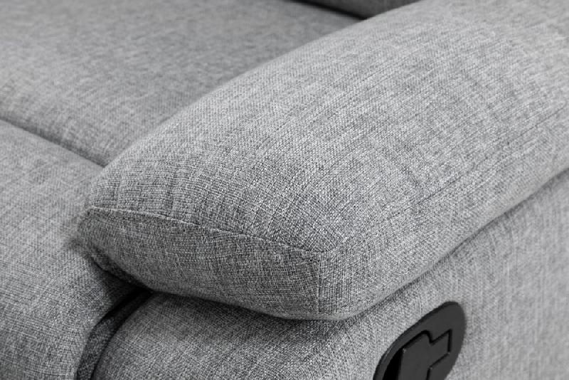 Canapé panoramique de relaxation 8 places MOSA - tissu gris - dossiers inclinables et repose-pieds_5