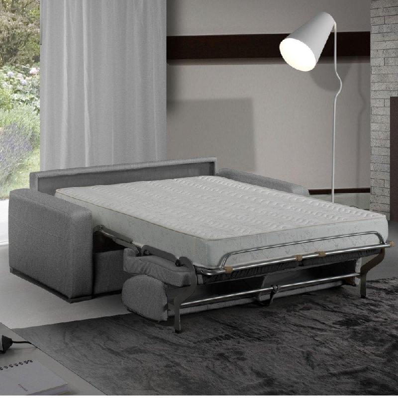 Canapé lit 3-4 places MASTER convertible express - Matelas 18 cm - Sommier lattes RENATONISI - Tweed gris silex - 160 x 197 cm_5