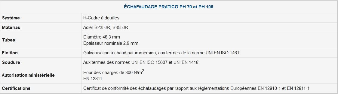 Système d'échafaudage H-Cadre Pratico PH 70/PH 105 - Ceta - Largeurs 70 cm et 105 cm en acier galvanisé_5