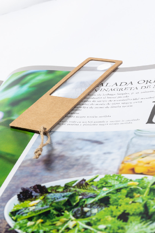 Marque-page loupe - Papier recyclé avec insert loupe et dragonne - Couleur naturelle_5