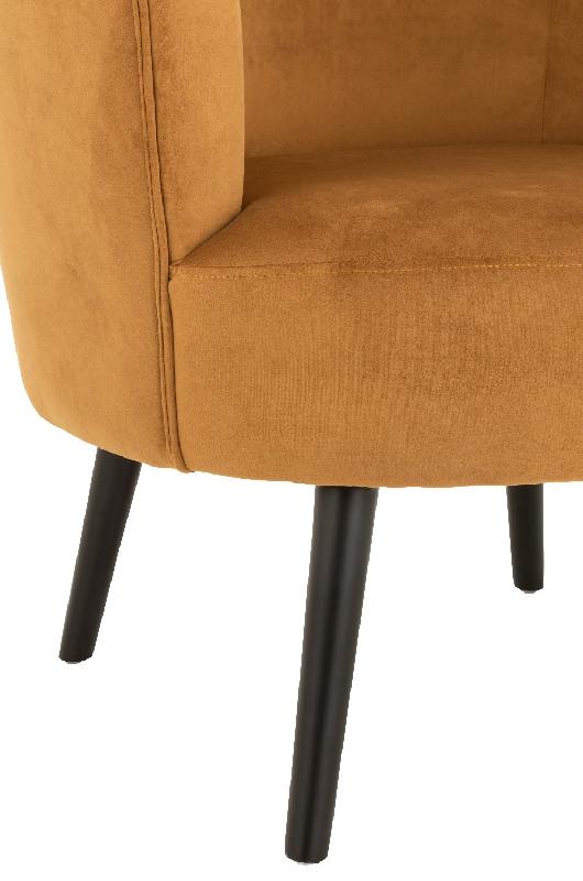 Fauteuil DULZURA - Structure en bois et revêtement textile - Dimensions L80 x H75 x P70 cm - Style antique or_5