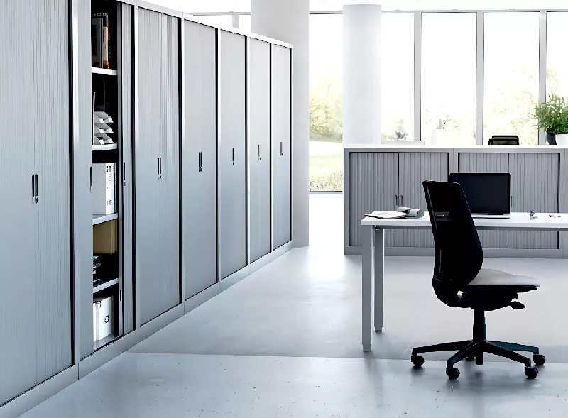 Armoire de rangement métallique - 4 étagères - rideau PVC - Hauteur : 198 cm So Salamanca_5