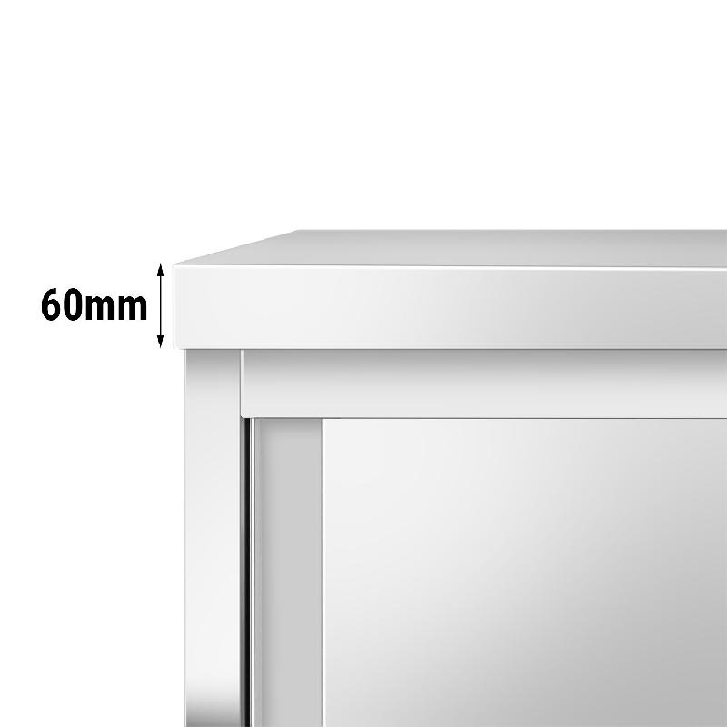 Meuble bas inox central P 700 mm avec portes -_5