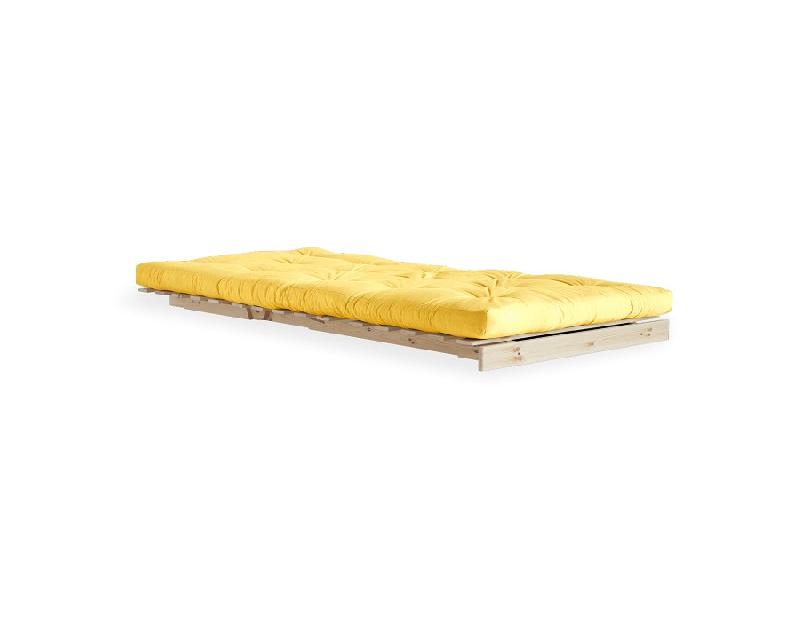 Fauteuil convertible futon ROOTS - pin naturel - coloris jaune - couchage 90 x 200 cm - design japonais et scandinave_5