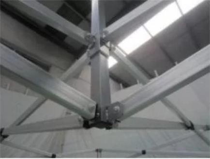 Abri stand parapluie M2 - Buff'hyeres Collectivités - Structure aluminium anodisé - Toit PVC 520 g/m² - Piètement 6 faces Ø 50 mm_6