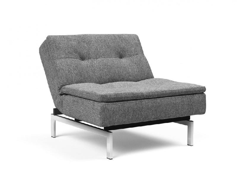 Fauteuil convertible design Dublexo - Lit 90x115 cm - Pieds chromés - Tissu Twist Charcoal - Innovation Living_5