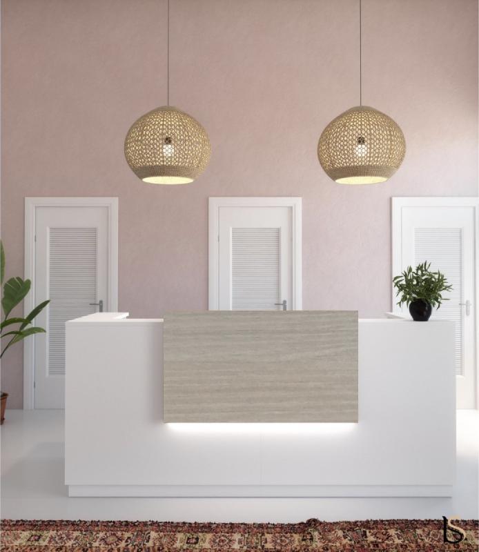 Banque d'accueil droite Delta Plus - Mobel Linea - Blanc, 284, Oui, Acacia clair_5