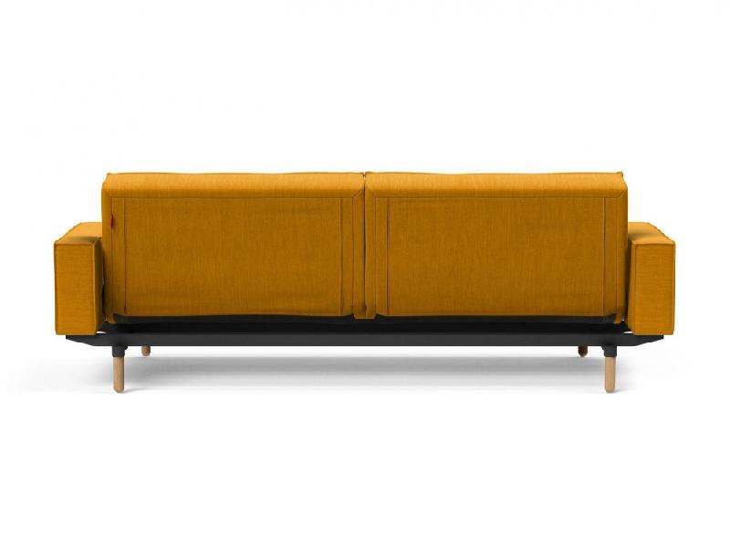 Canapé convertible Splitback Stem avec accoudoirs - Pieds obus en chêne naturel - Tissu Elegance Burned Curry - Lit 115x210 cm_5