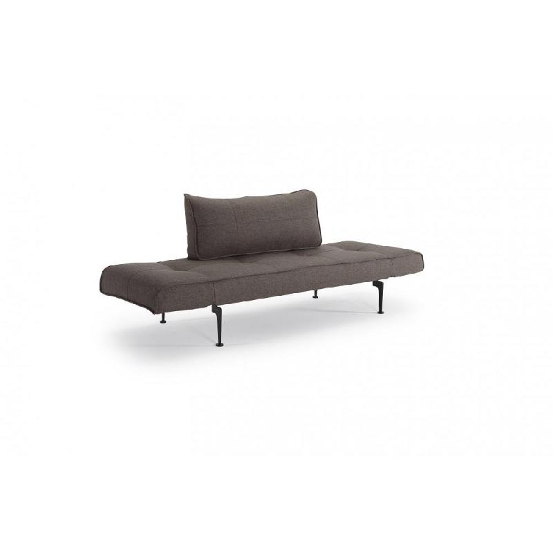 Canapé convertible Zeal Laser gris anthracite - pieds métal - design années 50-60 - modulable méridienne/lit_5