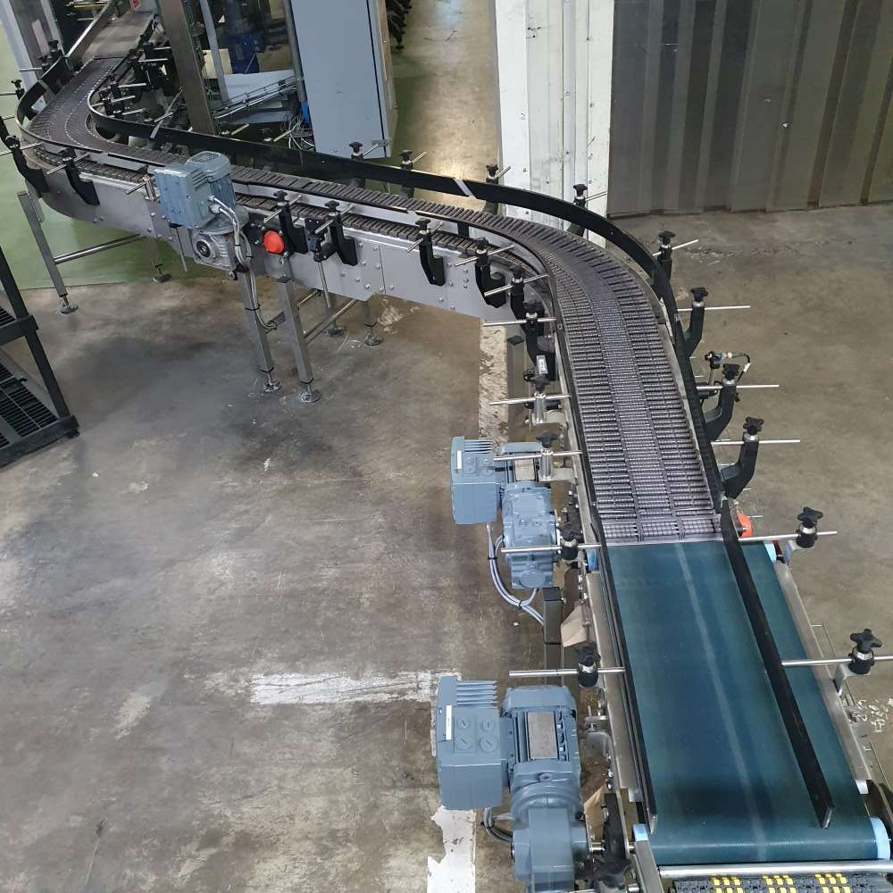 Convoyeur à chaîne en inox, motorisation classique / movimot / movigear pour l'agroalimentaire, le pharmaceutique et la cosmétique - cms_5