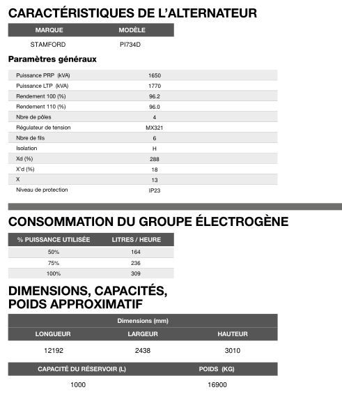 CP-1650 - Groupe électrogène en container triphasé 50 Hz - 1.674,0 kVA, moteur Perkins, alternateur Stamford_5