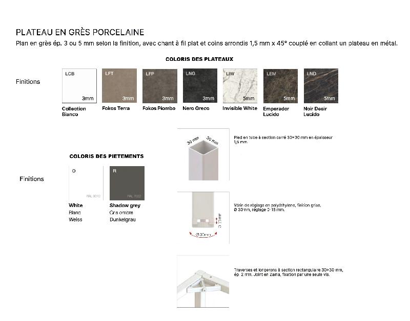 Table de réunion X6 - Officity - Anthracite, 260, Ceram veiné blanc_5