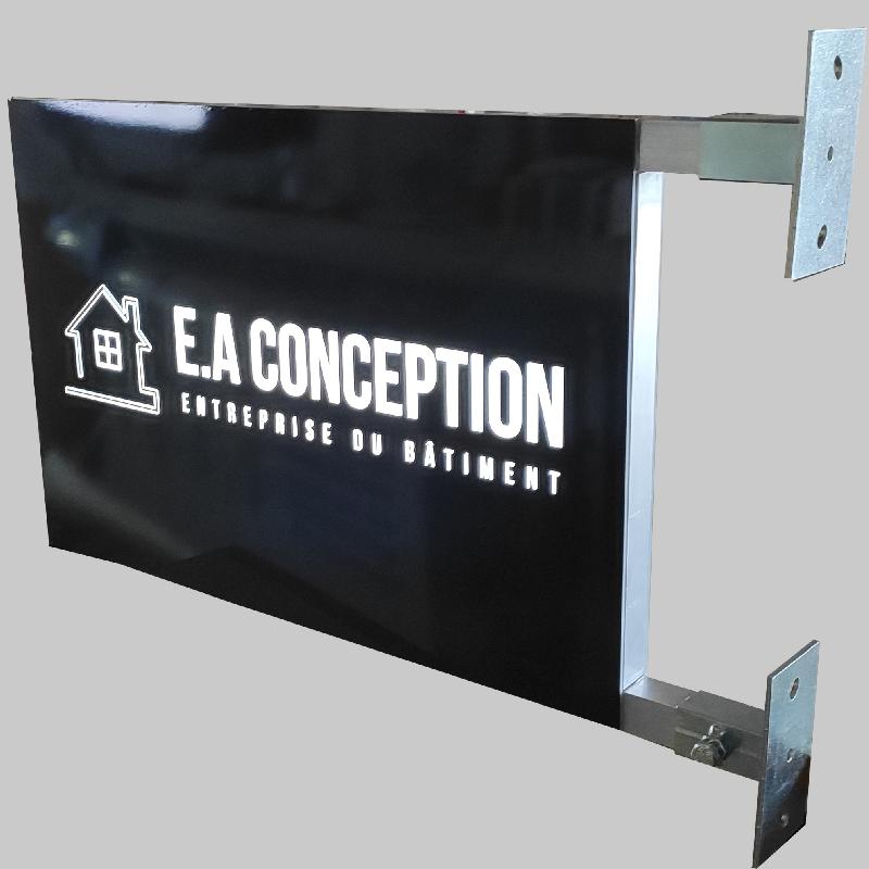 Enseigne Drapeau Lumineuse Carré/Rectangle Plexiglas Diffusant_5