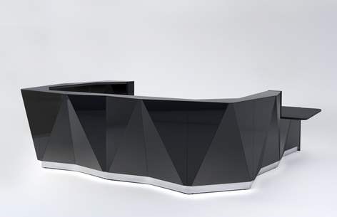 Banque d'accueil ALPHA - Verre laqué avec façade lumineuse LED et design minimaliste_5