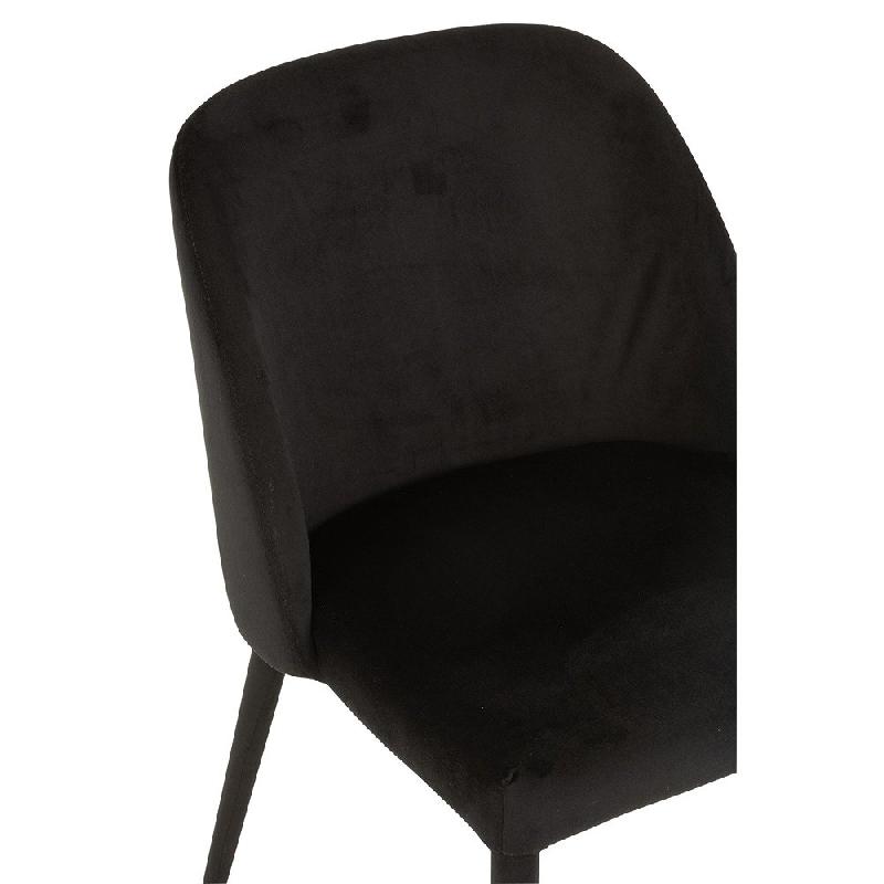 Chaise de réunion CHEZA noire - Tissu aspect velours, piétement métallique, dimensions 58x51x80 cm_5