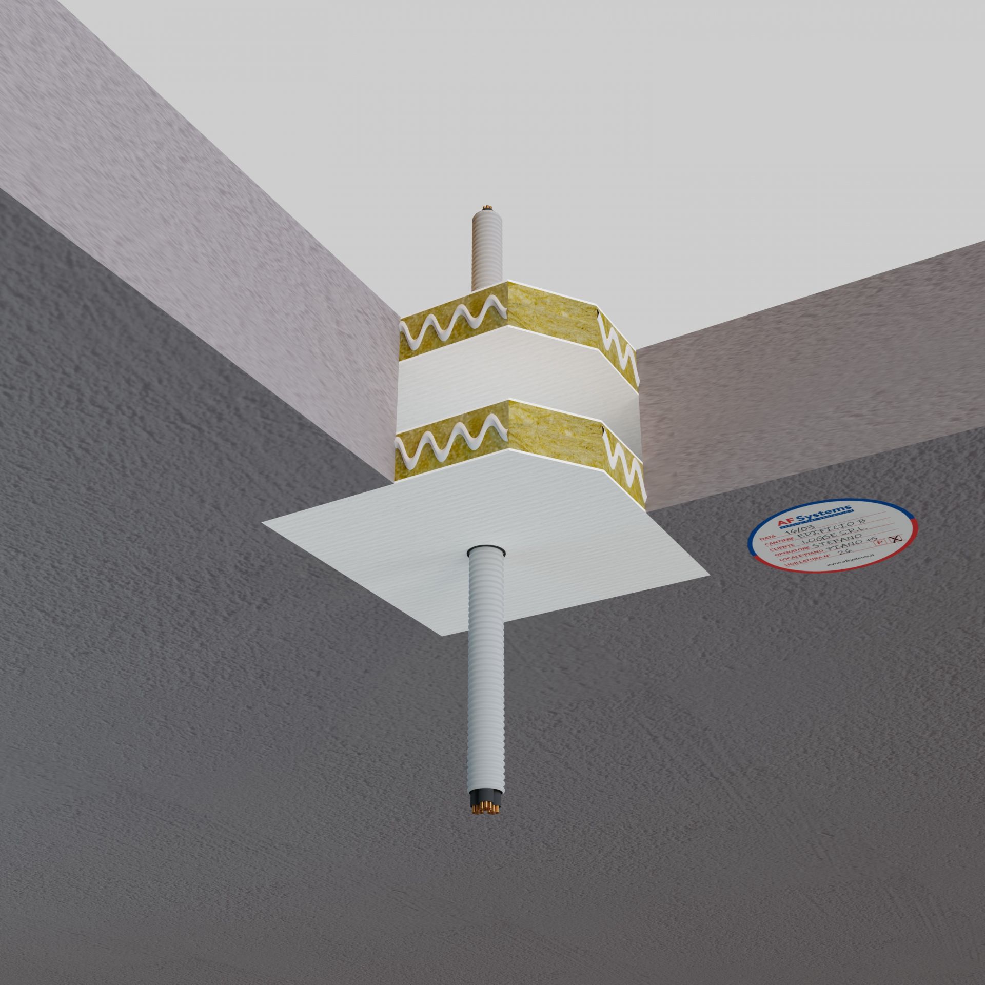 Bande coupe-feu - AF Sleeve B3 intumescente certifiée EN 1366-3 - EI 180 pour tuyaux combustibles et trous de coffrages_5