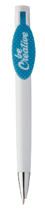 Stylo à bille en plastique - avec clip sur mesure - encre bleue - marquage UV LED inclus_5