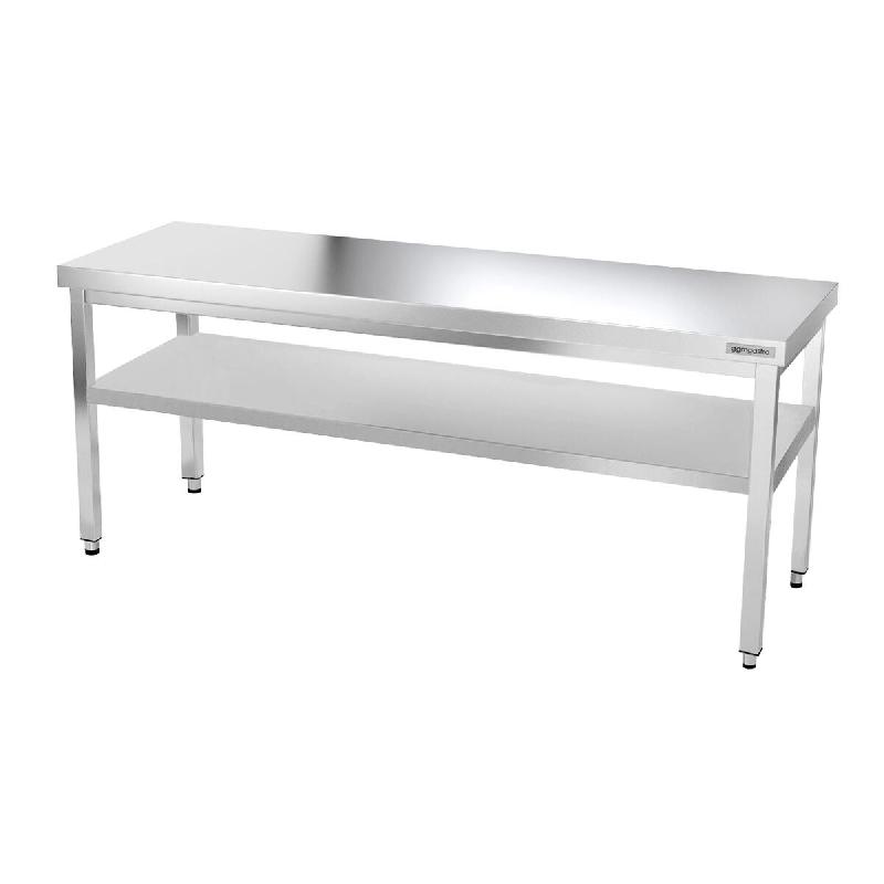 Tables Inox centrales Premium avec Etagère - P 600 mm | Ggm - 2000_5