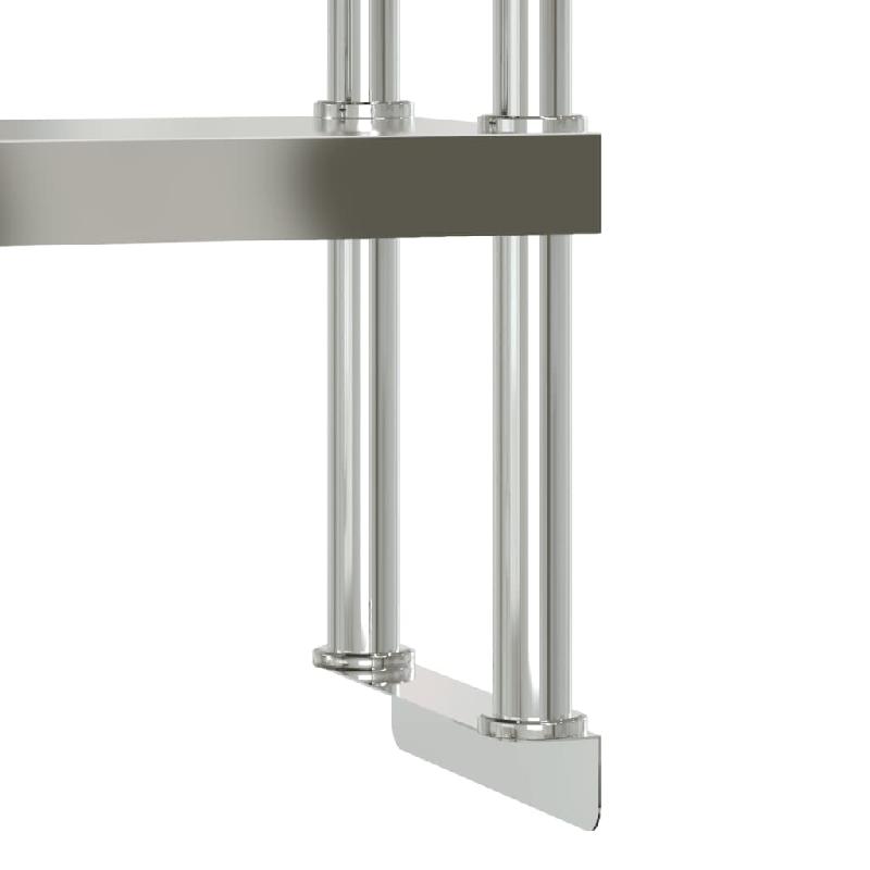 Vidaxl table de travail de cuisine avec étagère 110x55x150 cm inox 3208908_5