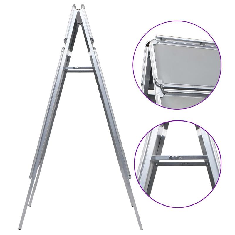 Vidaxl support d'affiche a1 avec en-tête pour clients aluminium 51202_5