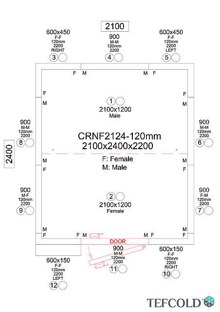 Chambre froide négative 7,87 m3 (2100 x 2400 x 2200 mm) avec monobloc de paroi_5