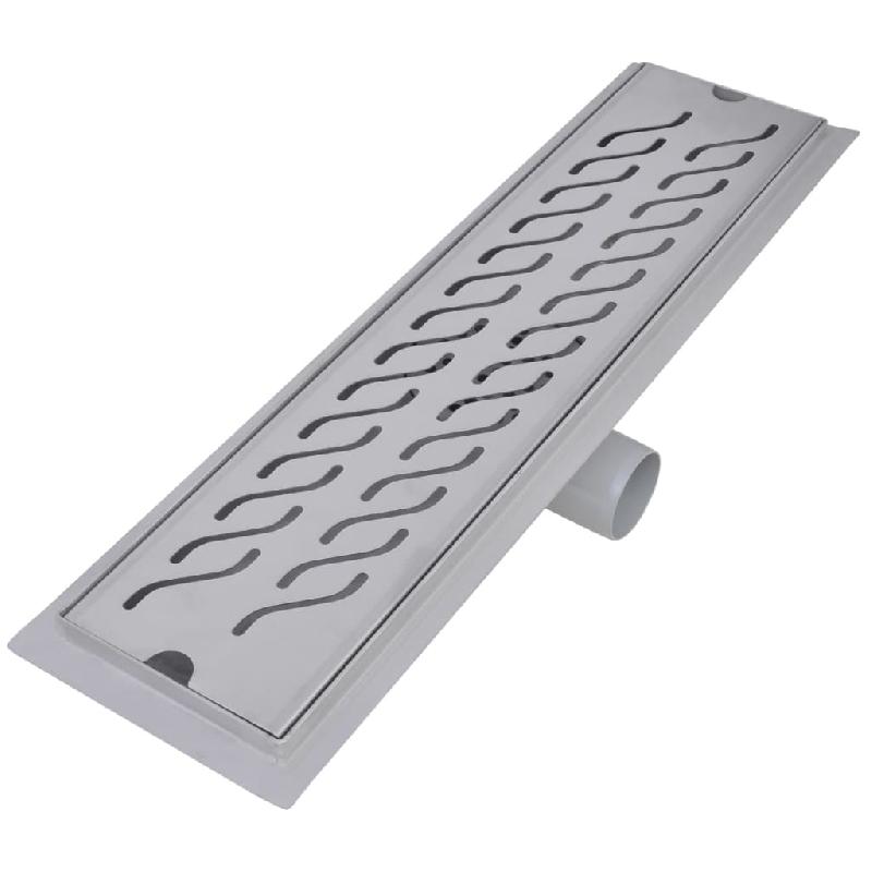 Vidaxl drain de douche linéaire 2pcs vague 530x140 mm acier inoxydable 275959_5