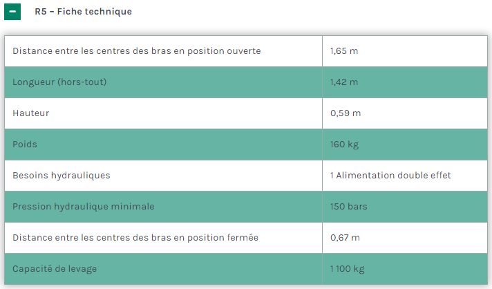 R5 - pince de balles rondes - mc hale - capacité de levage : 1100 kg - poids : 160 kg_5