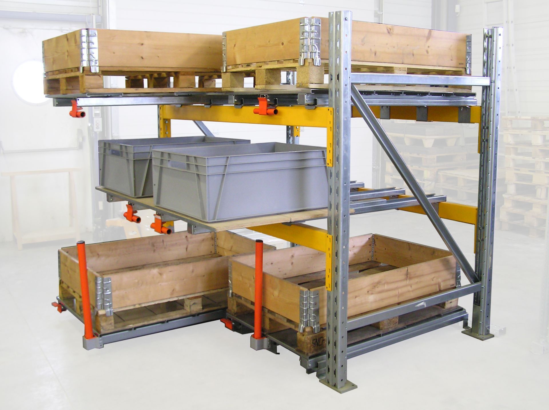 Tiroir pour stockage sur lisses de rayonnage