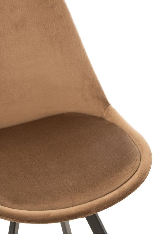 Chaise design RATRI en tissu marron - pieds métal noir - confort optimal et style moderne_5