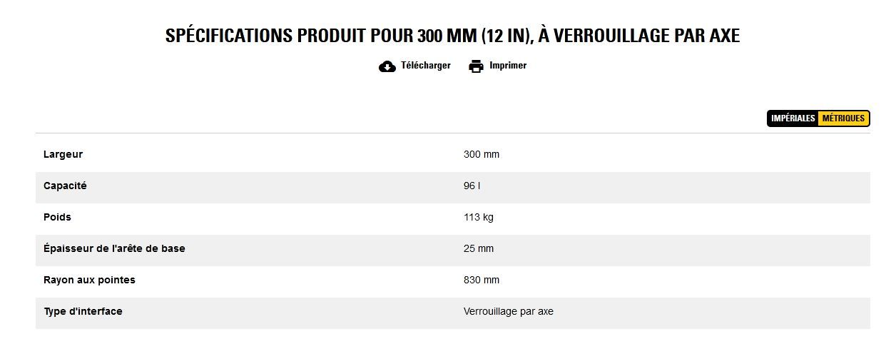 Godet d'excavation à l'arrière de la chargeuse pelleteuse - caterpillar finance france - extra-robuste - 300 mm (12 in), à verrouillage par axe_5