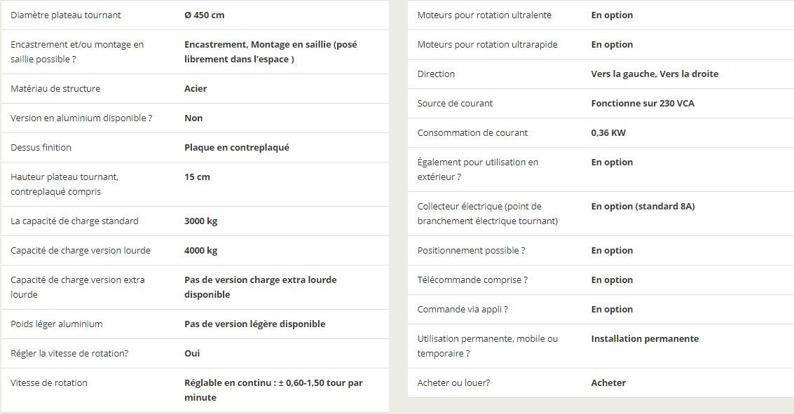 Plateforme tournante Ø 4,5 m - Pre-Motion - finition contreplaqué - charge jusqu'à 3000 kg_5