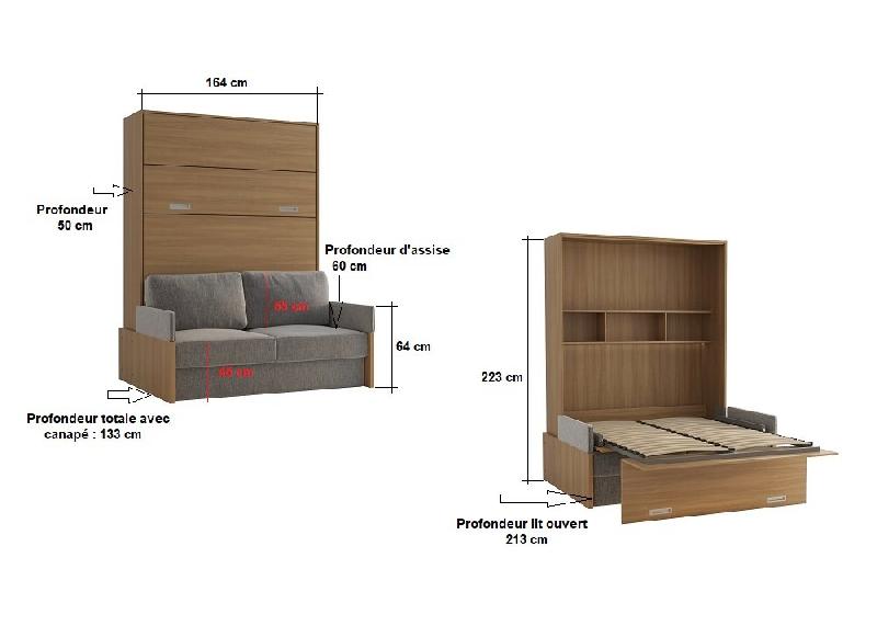 ARMOIRE LIT ESCAMOTABLE NAXOS SOFA 140*200 CM MERISER TISSU GRIS MÉCANIQUE SEDAC MERAL_5