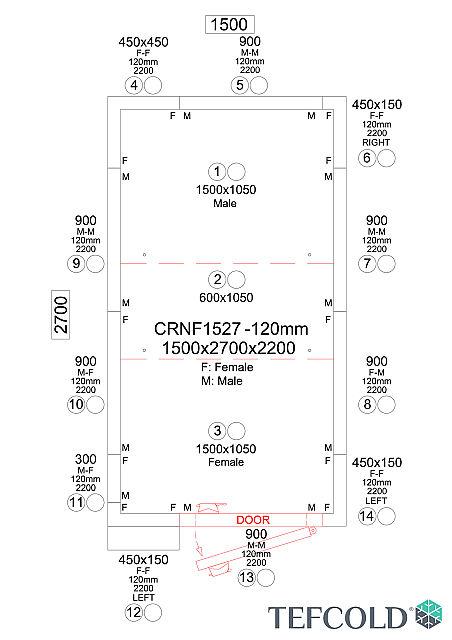 Chambre froide négative 6,08 m3 (1500 x 2700 x 2200 mm) avec monobloc de paroi_5