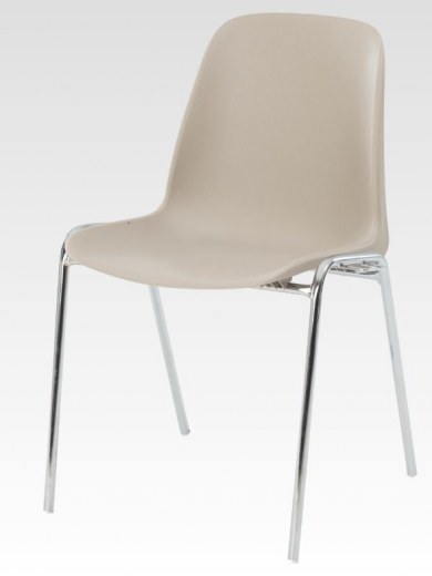 Lot de 4 chaises empilables en polypropylène - Piètement chromé - Référence 8490 CP S_5