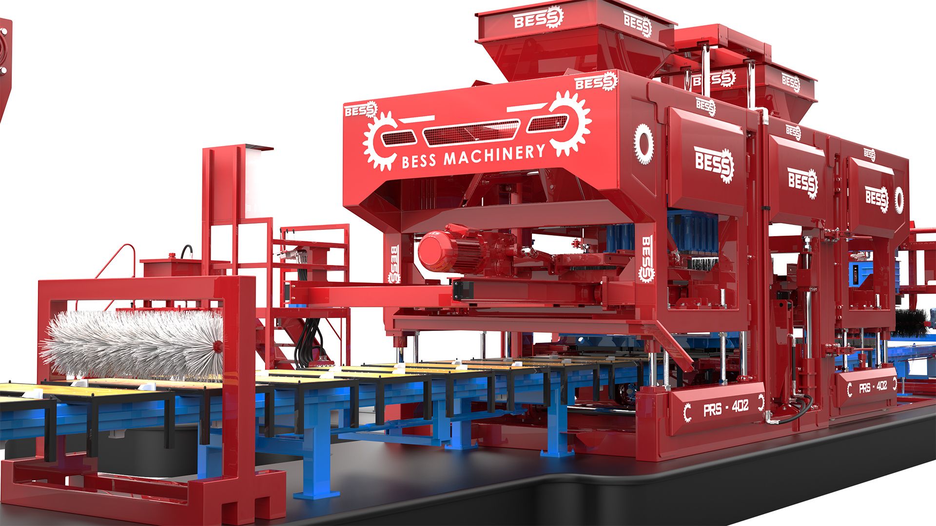 Machine à briquettes automatique PRS-402 - Capacité 300 m² de pavés en 8 heures - Production de briquettes, bordures et blocs creux_5