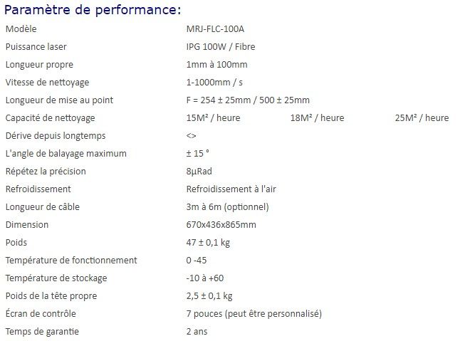 Mrj-flc-100a - Décapeur laser professionnel - Chengdu MRJ-Laser Technology Co., Ltd - Puissance IPG 100W / Fibre_5