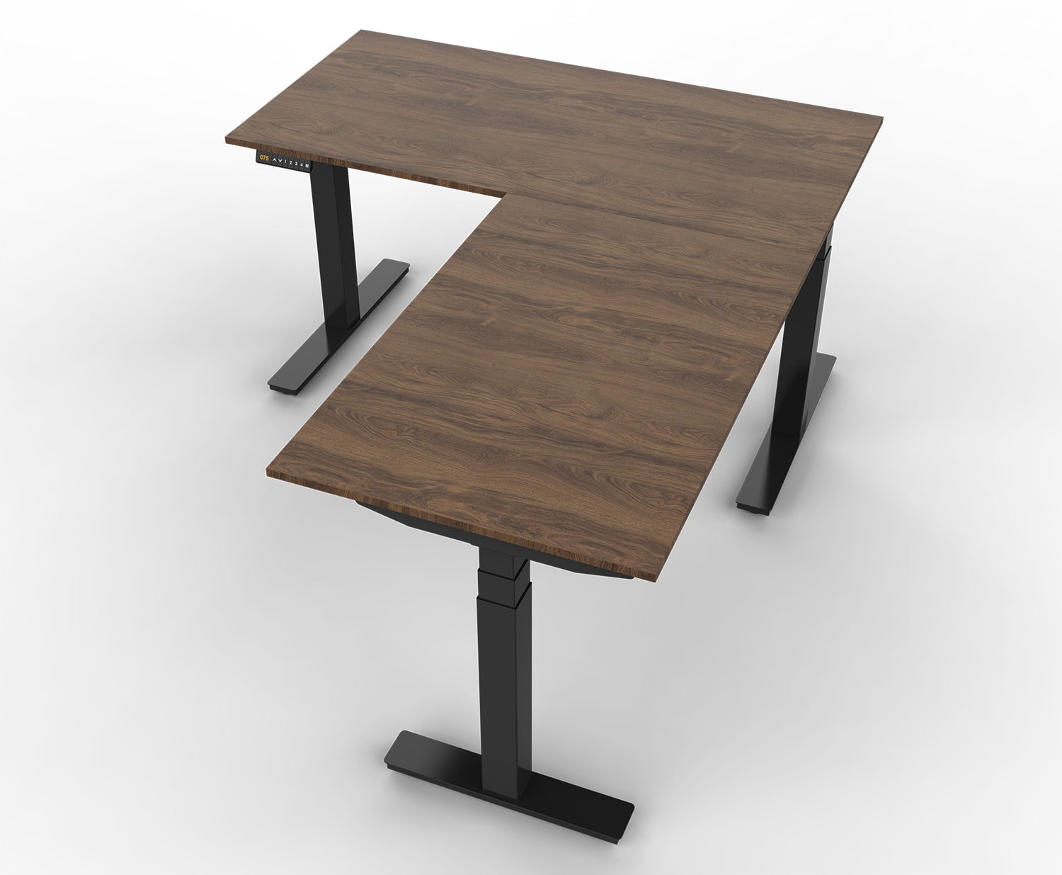 Bureau assis-debout d'angle motorisé CORNERDESK, personnalisable avec plateau éco-responsable_5