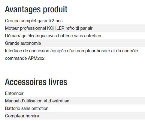 Technic 15000TA C5 - Groupe électrogène triphasé Kohler - 11,20 kW max - 14,40 kVA - 400 V_5