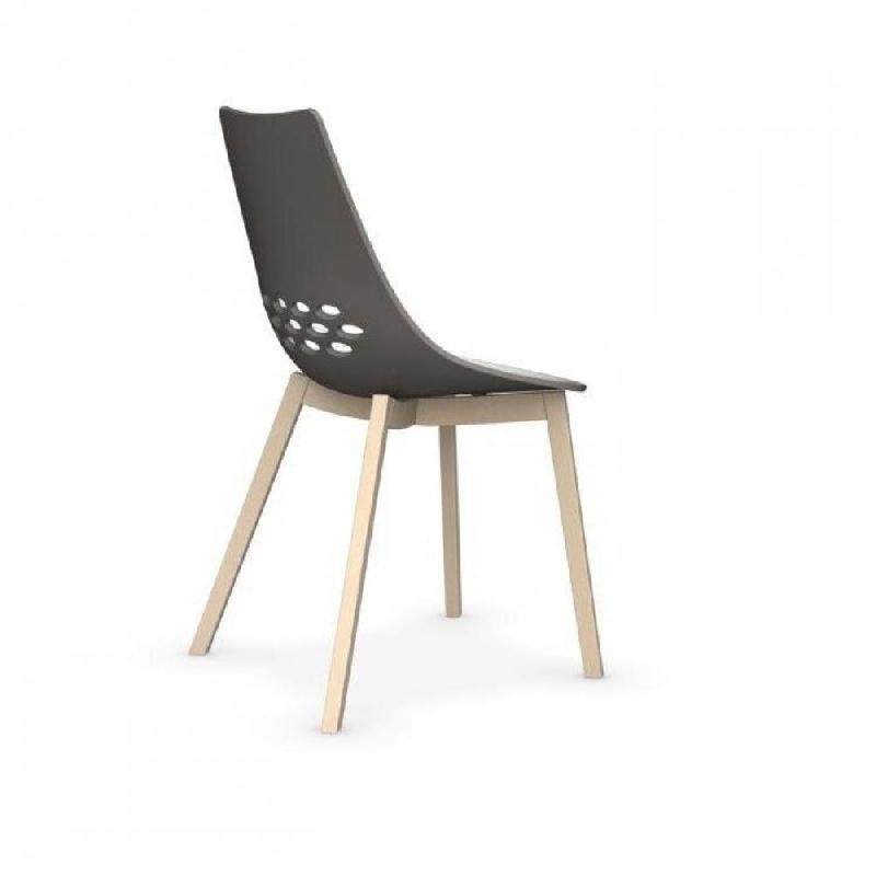 Lot de 2 chaises JAM W grège - coque bicolore en techno-polymère, piétement en hêtre blanchi - fabrication 100% italienne_5