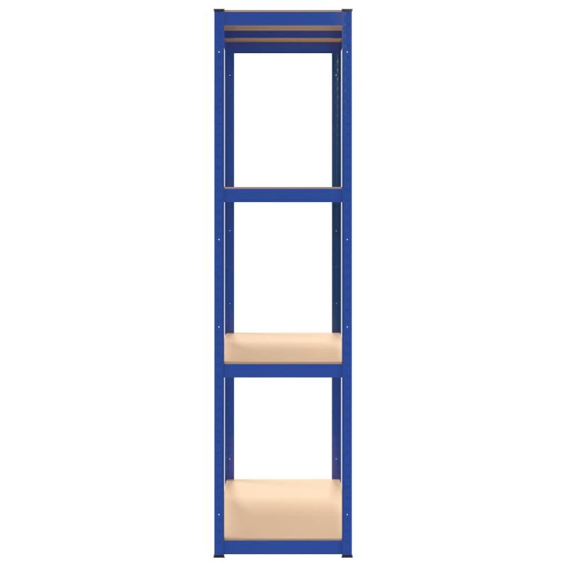 Vidaxl étagères à 4 niveaux 2 pcs bleu acier et bois d'ingénierie 3154147_5