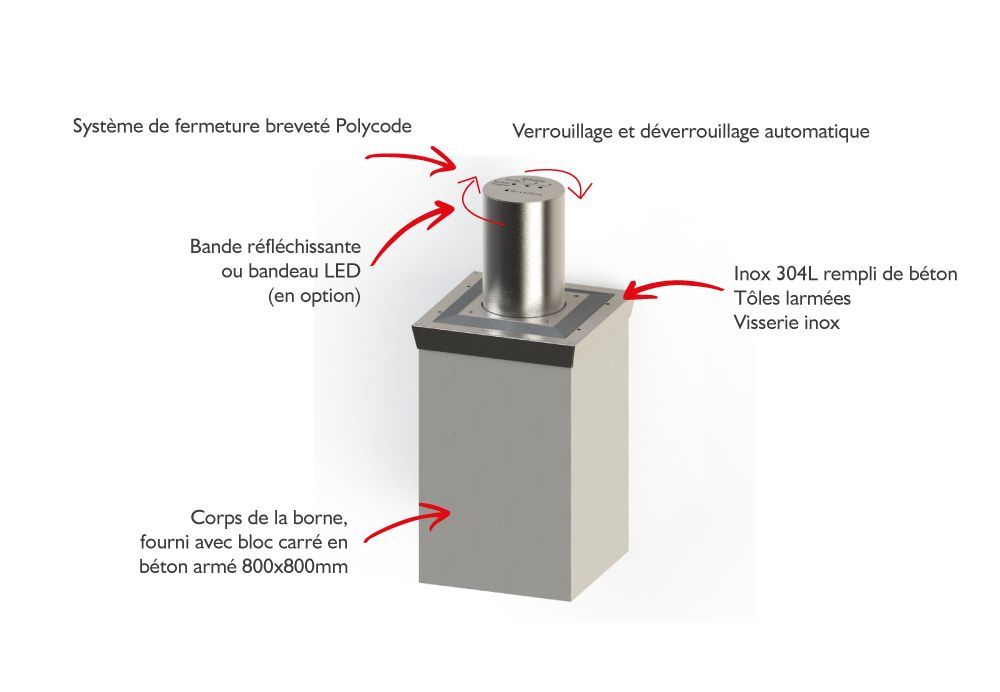 Borne de sécurité urbaine pour préfectures, parkings et déchetteries