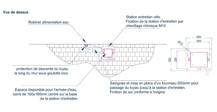 Station de gonflage, réparation et lavage vélo pour espaces publics, abrités ou sécurisés - CYKLEO CYKIFIX 3_5
